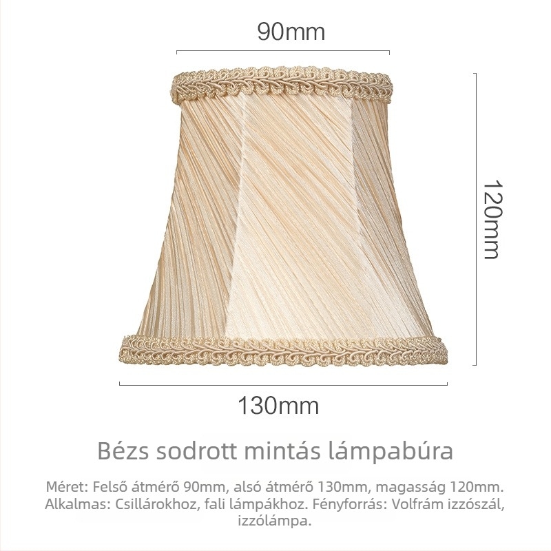 Textil lámpabúra kristálycsillárhoz és fali lámpához, clip-on, DIY gyertyás lámpa, E14-es hegyes izzóhoz, európai stílus