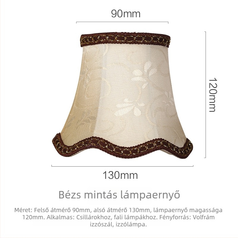 Textil lámpabúra kristálycsillárhoz és fali lámpához, clip-on, DIY gyertyás lámpa, E14-es hegyes izzóhoz, európai stílus
