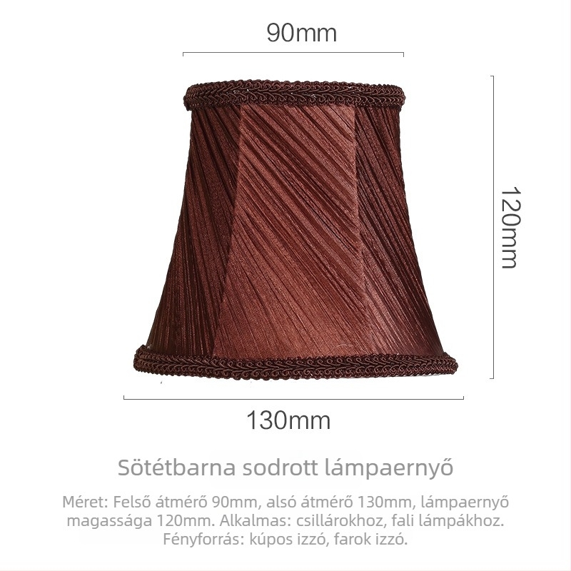Textil lámpabúra kristálycsillárhoz és fali lámpához, clip-on, DIY gyertyás lámpa, E14-es hegyes izzóhoz, európai stílus