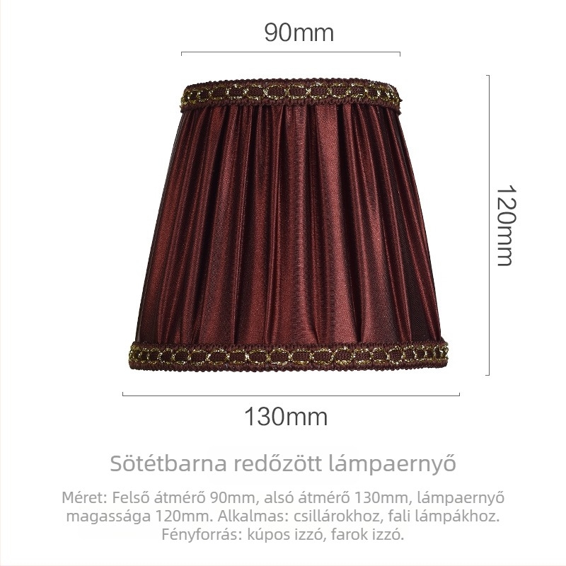 Textil lámpabúra kristálycsillárhoz és fali lámpához, clip-on, DIY gyertyás lámpa, E14-es hegyes izzóhoz, európai stílus