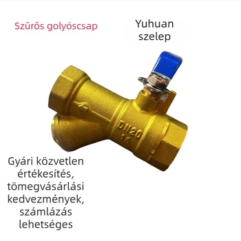Réz gömbcsap beépített szűrővel