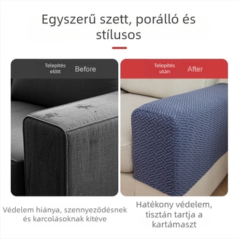Kiterjesztett kockás kanapé-karfahuzat, rugalmas, szennyeződés elleni védelem, minimalist stílus