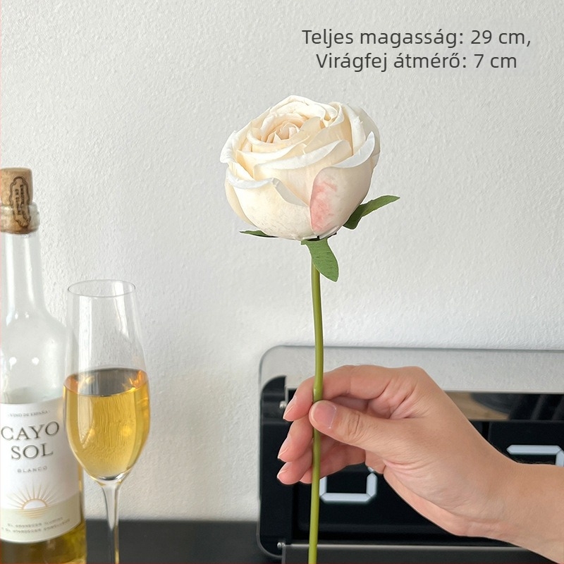 Monet kert-stílusú égetett élű gyémánt rózsa művirágok, otthoni dekorációhoz, kézben tartható csokrokhoz, esküvői díszítéshez
