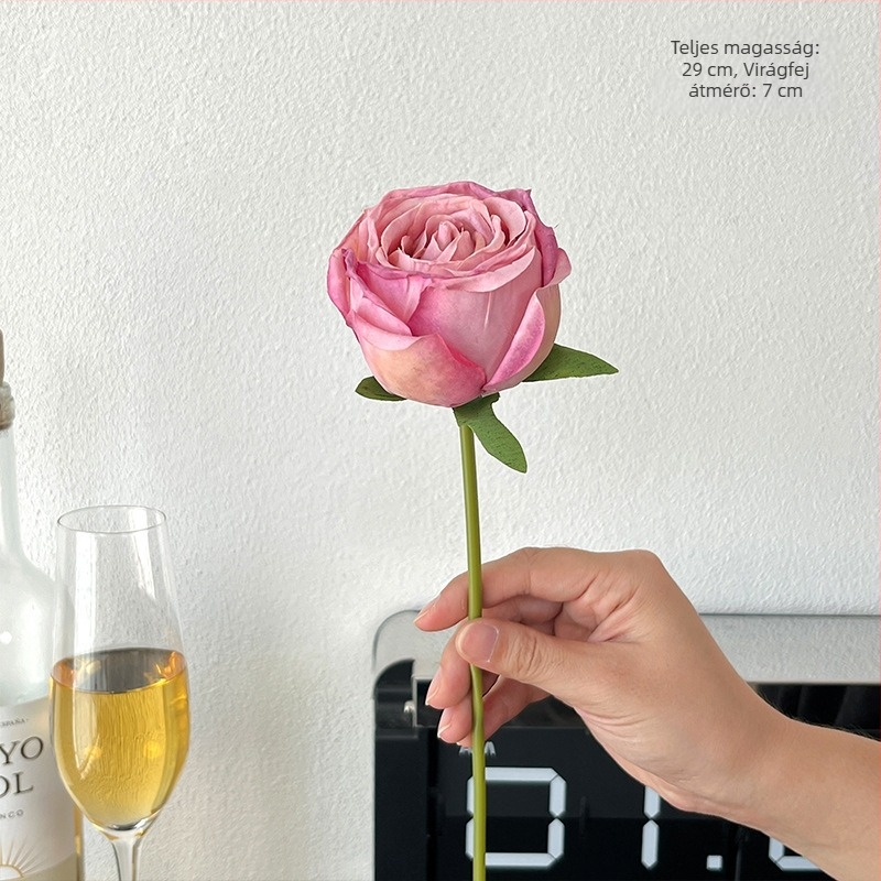 Monet kert-stílusú égetett élű gyémánt rózsa művirágok, otthoni dekorációhoz, kézben tartható csokrokhoz, esküvői díszítéshez