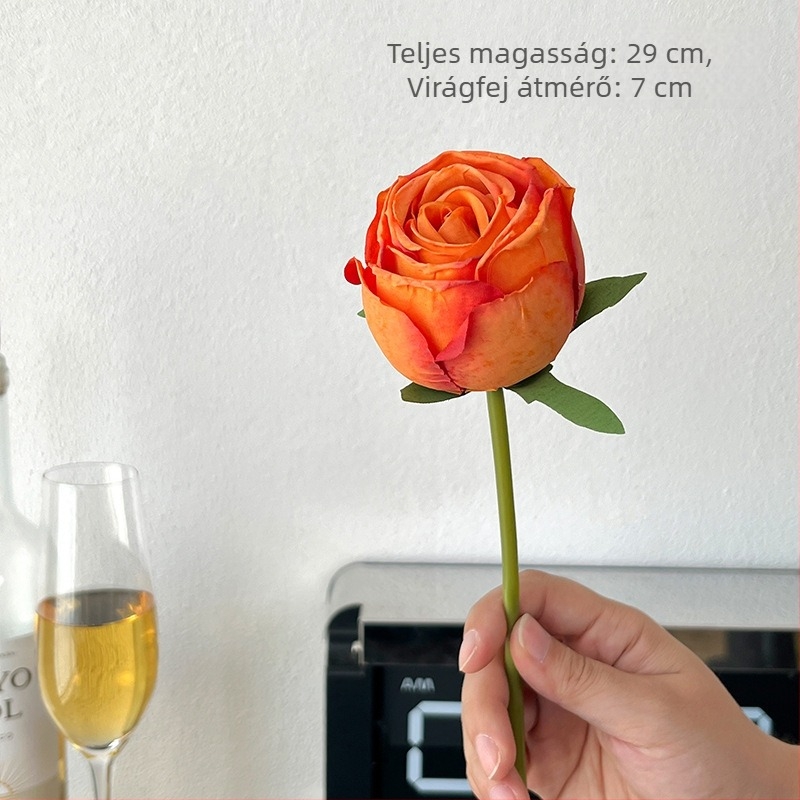 Monet kert-stílusú égetett élű gyémánt rózsa művirágok, otthoni dekorációhoz, kézben tartható csokrokhoz, esküvői díszítéshez