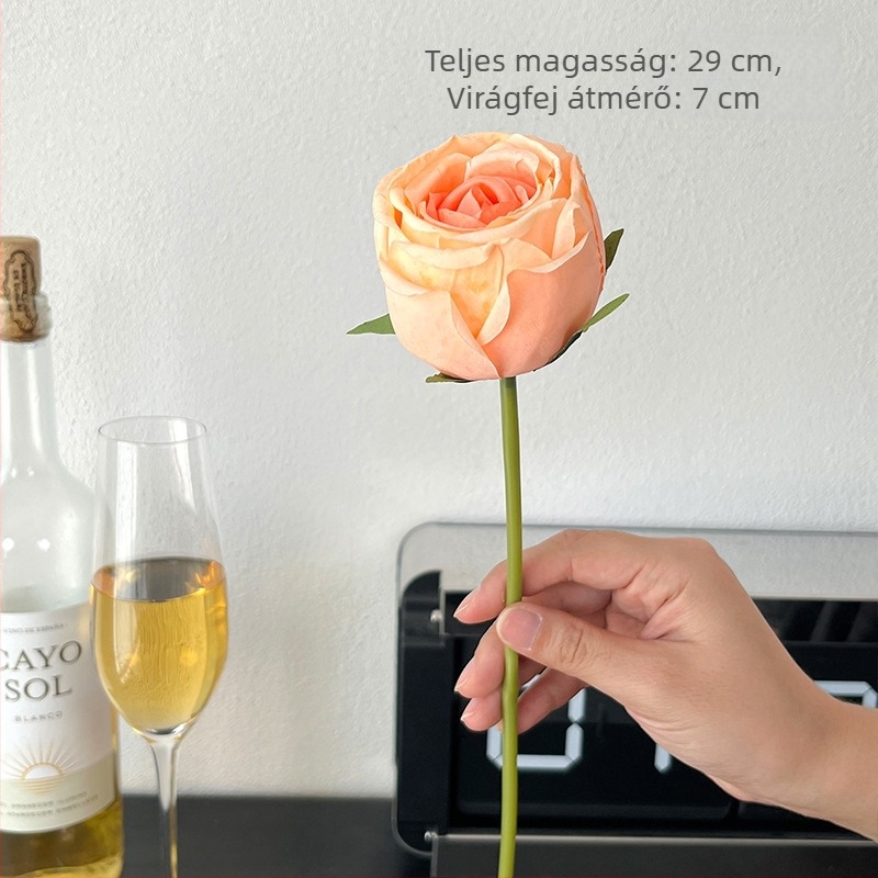 Monet kert-stílusú égetett élű gyémánt rózsa művirágok, otthoni dekorációhoz, kézben tartható csokrokhoz, esküvői díszítéshez
