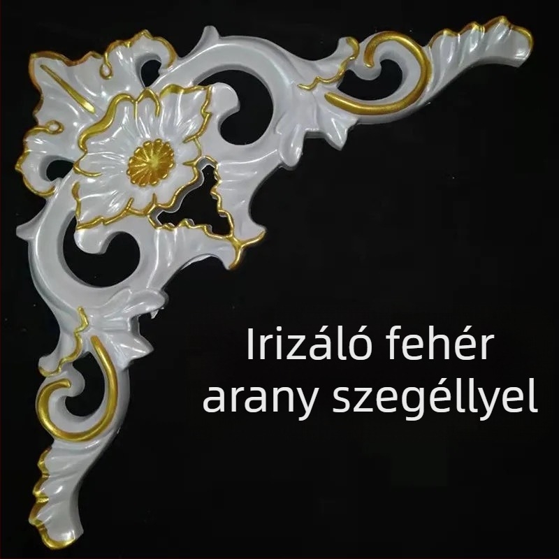 Európai stílusú mennyezeti sarkok virágos reliefek – fal- és mennyezet dekoratív applikációk, PVC-ből készült virágok