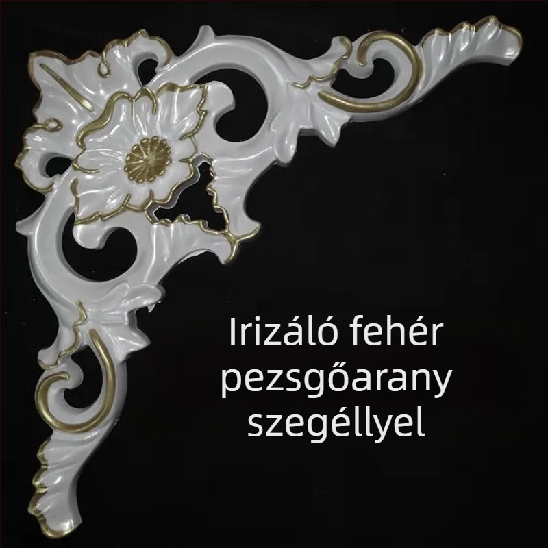 Európai stílusú mennyezeti sarkok virágos reliefek – fal- és mennyezet dekoratív applikációk, PVC-ből készült virágok