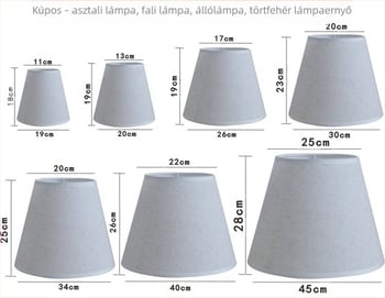 Konuszos lámpabúra E27-es foglalattal – báránybőr imitáció, asztali-, fal- vagy állólámpához