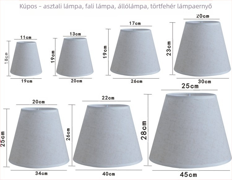 Konuszos lámpabúra E27-es foglalattal – báránybőr imitáció, asztali-, fal- vagy állólámpához