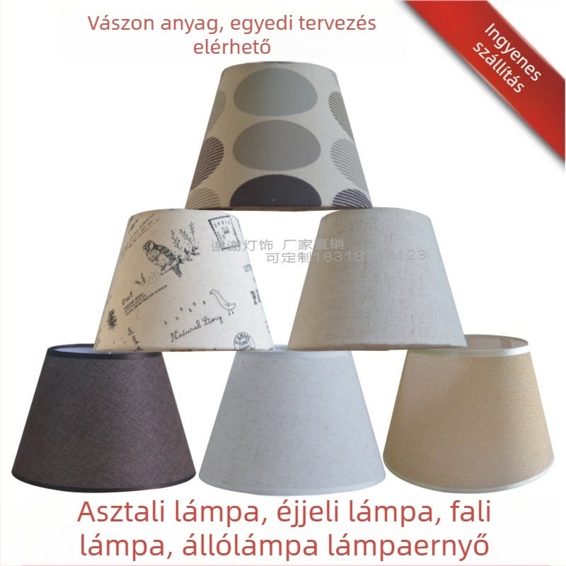 Konuszos lámpabúra E27-es foglalattal – báránybőr imitáció, asztali-, fal- vagy állólámpához