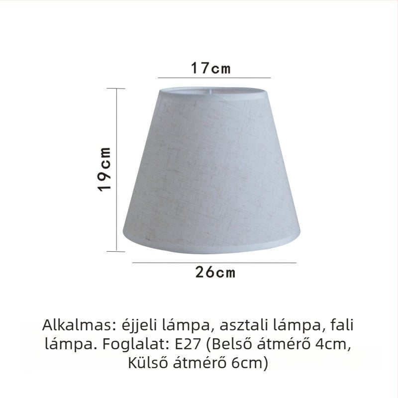 Konuszos lámpabúra E27-es foglalattal – báránybőr imitáció, asztali-, fal- vagy állólámpához