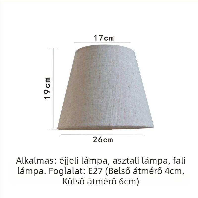Konuszos lámpabúra E27-es foglalattal – báránybőr imitáció, asztali-, fal- vagy állólámpához