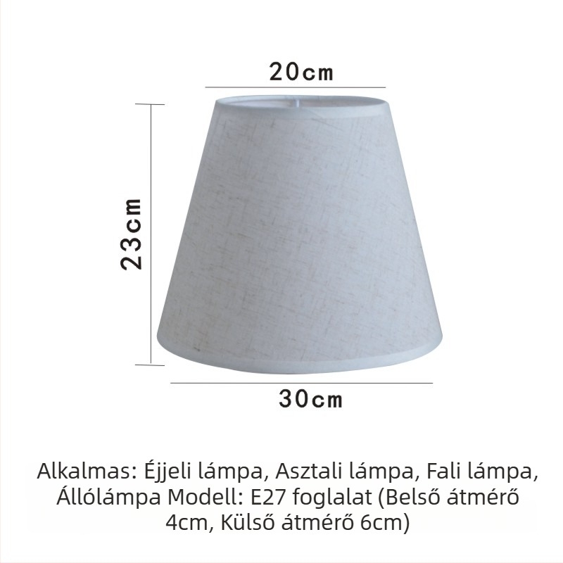 Konuszos lámpabúra E27-es foglalattal – báránybőr imitáció, asztali-, fal- vagy állólámpához