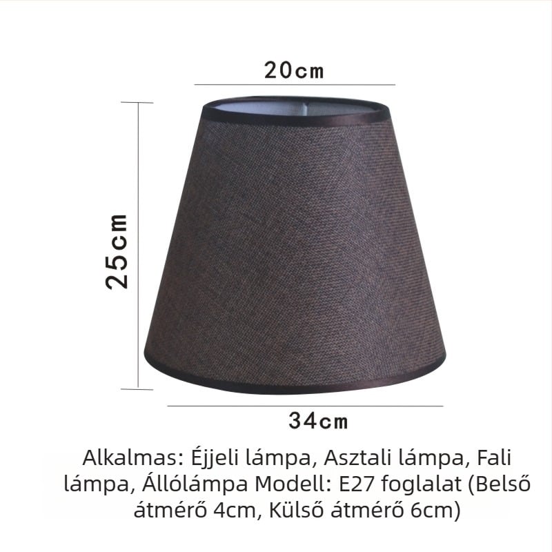 Konuszos lámpabúra E27-es foglalattal – báránybőr imitáció, asztali-, fal- vagy állólámpához