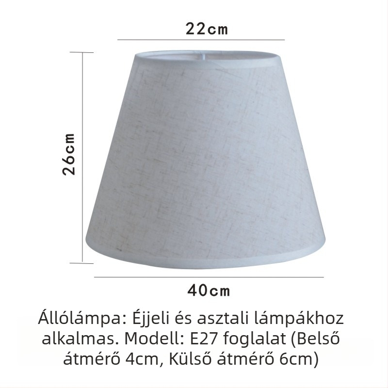 Konuszos lámpabúra E27-es foglalattal – báránybőr imitáció, asztali-, fal- vagy állólámpához