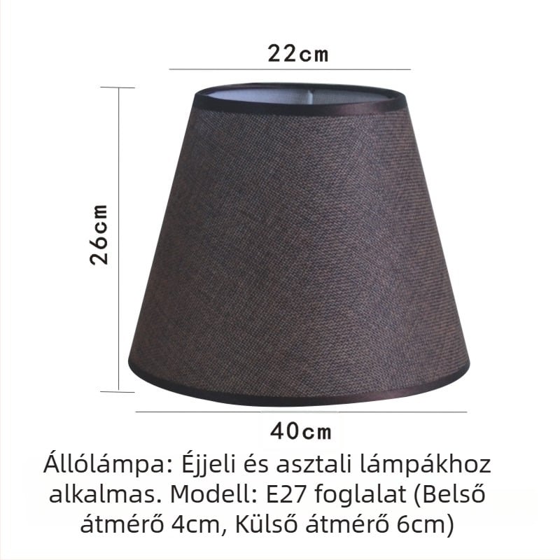 Konuszos lámpabúra E27-es foglalattal – báránybőr imitáció, asztali-, fal- vagy állólámpához