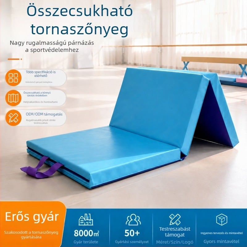 Összecsukható edzés- és jóga matrac testformáláshoz, vastag, magas rugalmasságú párnázás
