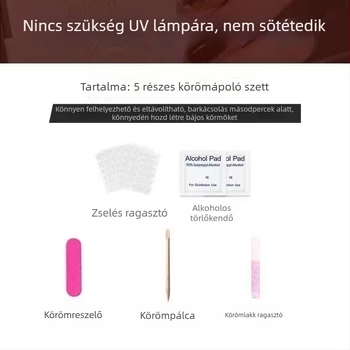 Rikaman kézzel készített felragasztható műkörmök, gél manikűrhöz készült matricákkal, eltávolítható – Cool Summer sorozat