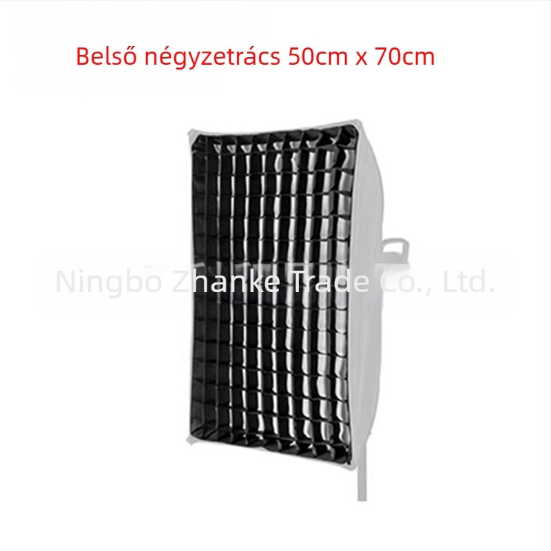Softbox rácsos a stúdiófotózáshoz, nyolcszög- téglalap alakú rács, méhsejt mintázat, mély vetítés, gyors csatlakozás, diffúzor és vakuvédő