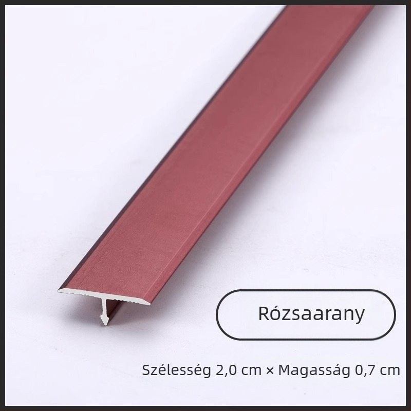 Alumínium ötvözetű T-formájú élvédő szalag beépített fémsávval, padlókhoz, csempékhez és mennyezethez – alumínium csatorna profil
