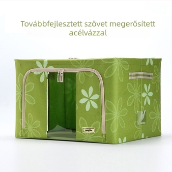 Nagy méretű textil gardrób tároló doboz zárható kerettel, Oxford vászonból