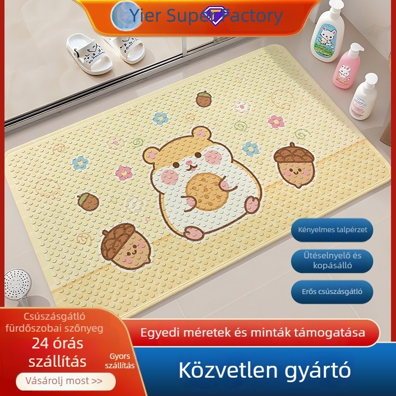 PVC fürdőszobai csúszásmentes matrac, vízálló zuhany alátét, rajzfilm minta, UV nyomtatás