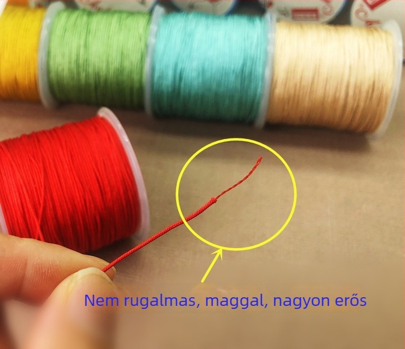 72. szám DIY fonott ékszerzsinór — 0,8 mm gyöngyös zsinór, piros