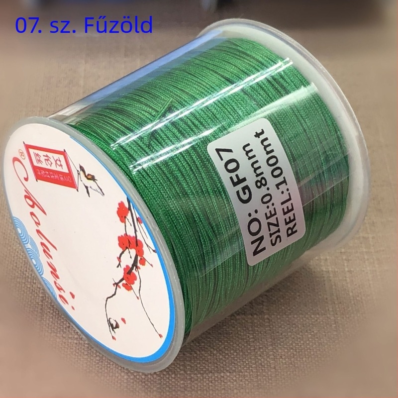 72. szám DIY fonott ékszerzsinór — 0,8 mm gyöngyös zsinór, piros