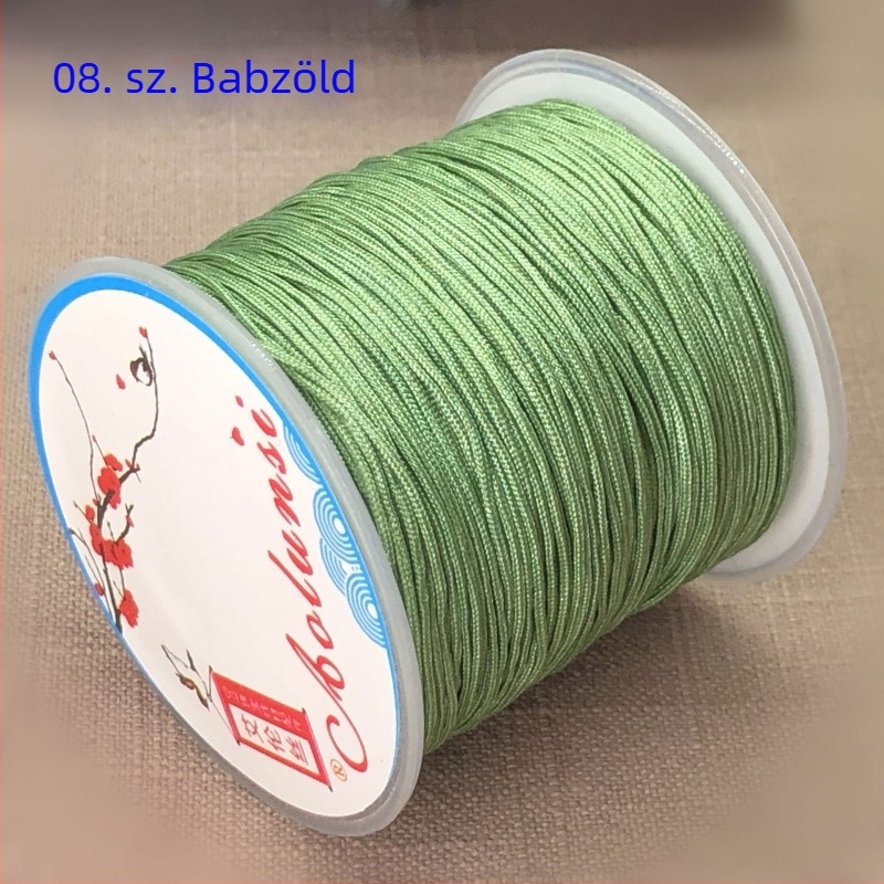72. szám DIY fonott ékszerzsinór — 0,8 mm gyöngyös zsinór, piros