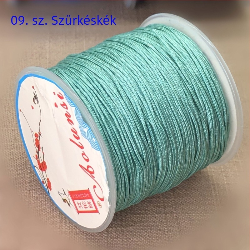 72. szám DIY fonott ékszerzsinór — 0,8 mm gyöngyös zsinór, piros