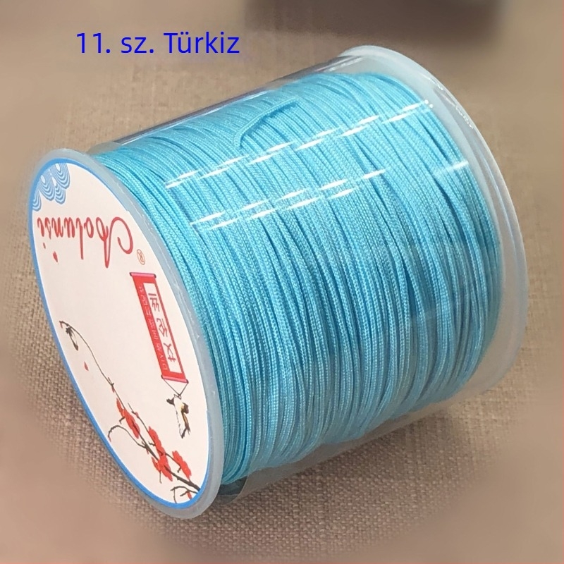 72. szám DIY fonott ékszerzsinór — 0,8 mm gyöngyös zsinór, piros