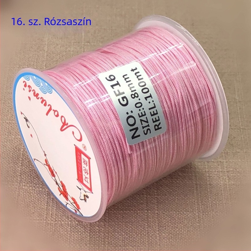 72. szám DIY fonott ékszerzsinór — 0,8 mm gyöngyös zsinór, piros