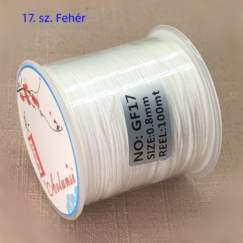 72. szám DIY fonott ékszerzsinór — 0,8 mm gyöngyös zsinór, piros