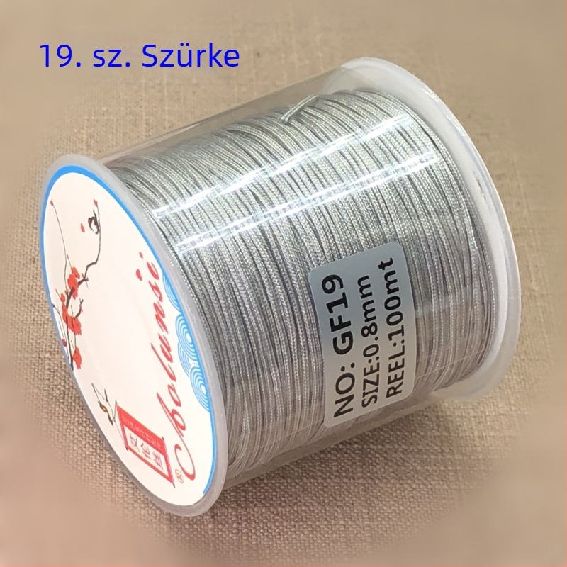 72. szám DIY fonott ékszerzsinór — 0,8 mm gyöngyös zsinór, piros