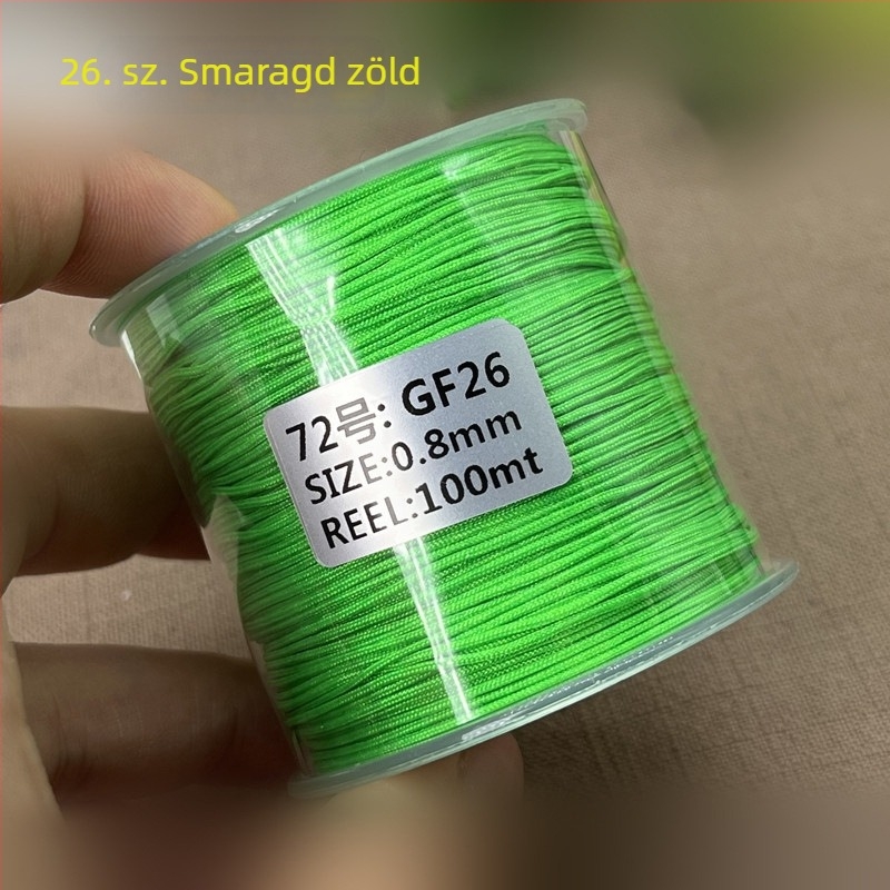 72. szám DIY fonott ékszerzsinór — 0,8 mm gyöngyös zsinór, piros