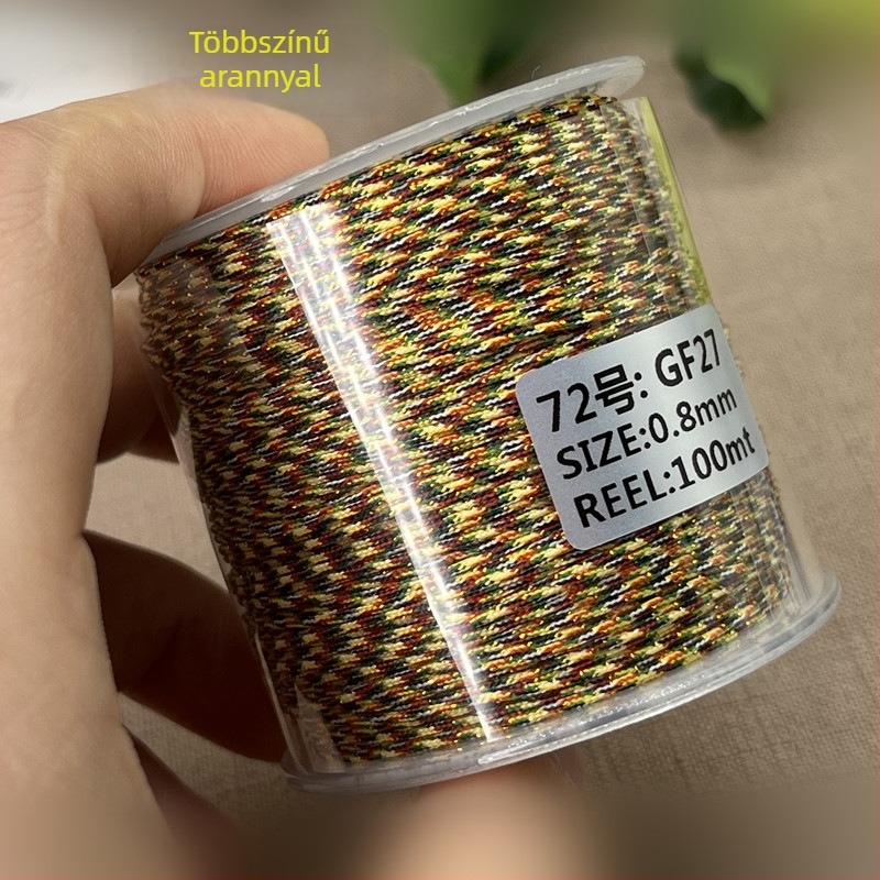 72. szám DIY fonott ékszerzsinór — 0,8 mm gyöngyös zsinór, piros