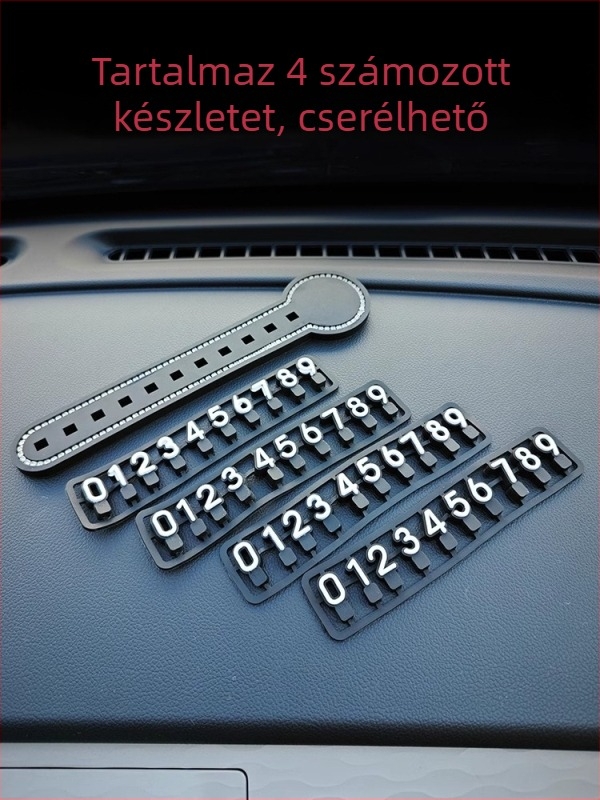 Autó ideiglenes parkolási táblája telefonszámmal — trendi friss virágváz mintával, női autó-kiegészítő