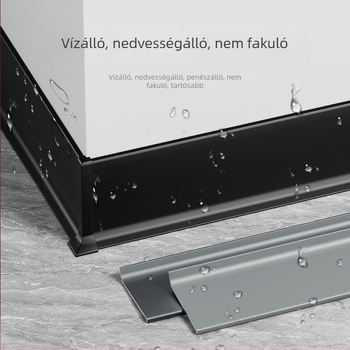 Kétoldalas csatolású alumínium lábazati profil beépített fém falpanellel
