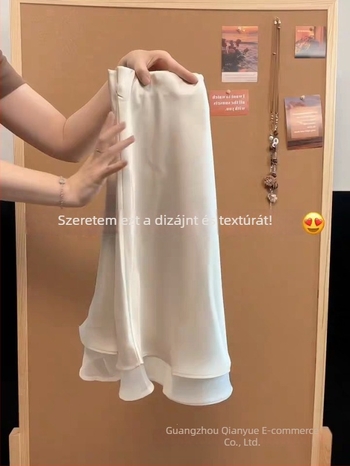2026 női satin A-vonal midi szoknya, karcsúsított fazon, sokoldalú és elegáns