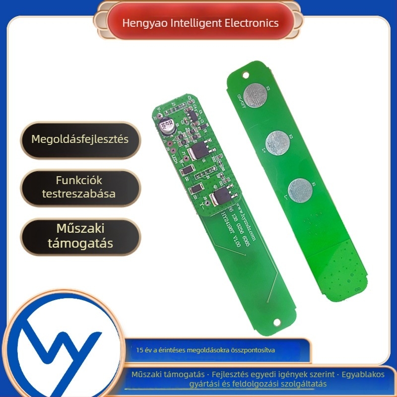 LED asztali lámpa PCBA háromgombos érintőkapcsolóval, öt szintű fényerő- és színkezeléssel, 24–48V