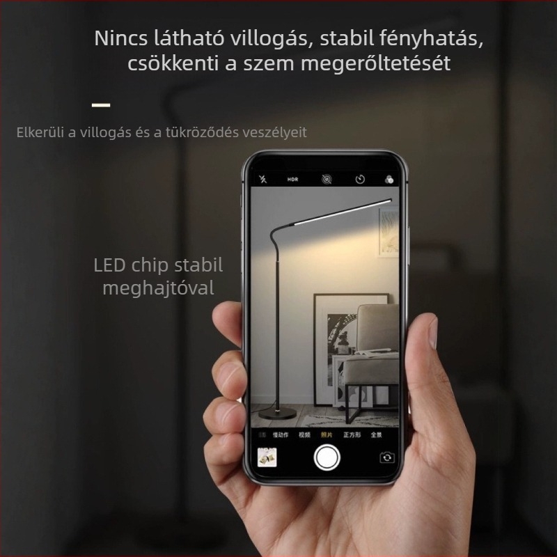 Teljes spektrumú LED állólámpa olvasáshoz és szemvédő funkcióval, nappalira és hálószobába, 1,8 m magas, 10 LED-diódával