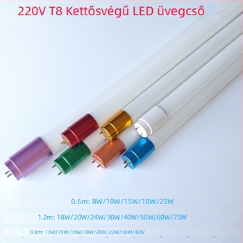 T8 LED üvegcső lámpa, 1,2 m, 18 W, kétoldali csatlakozás, energiatakarékos