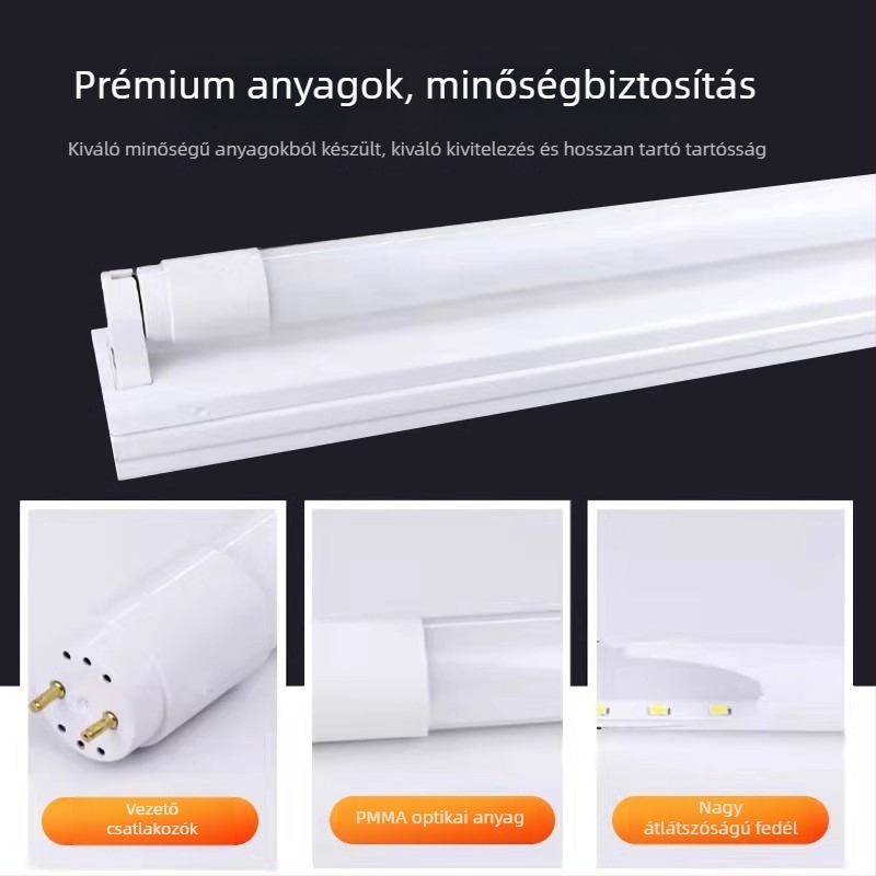 T8 üveg LED cső, 1,2 m, 50 W, 1600 lm, energiatakarékos, nagy fényerő, teljes készlet