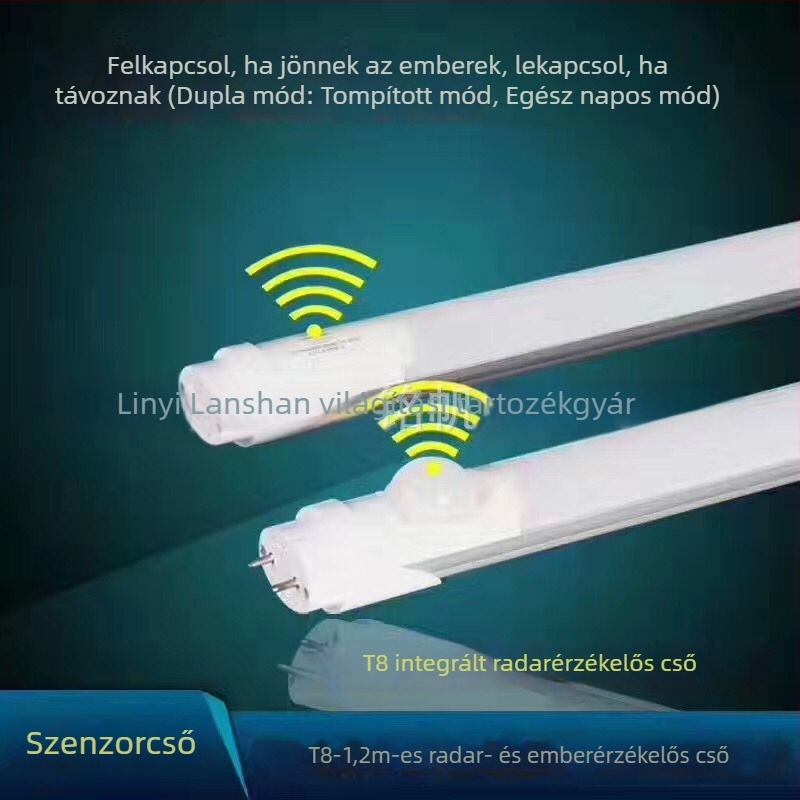T8 LED garázsvilágítás infravörös és mikrohullámú mozgásérzékelővel