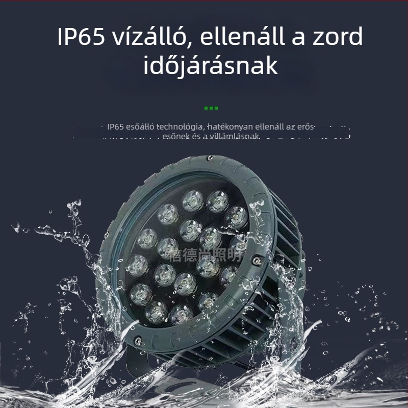 Kültéri LED die-cast világítótest fák és táj megvilágítására, talajba süllyeszthető lámpa, körkörös, vízálló vetítőfény