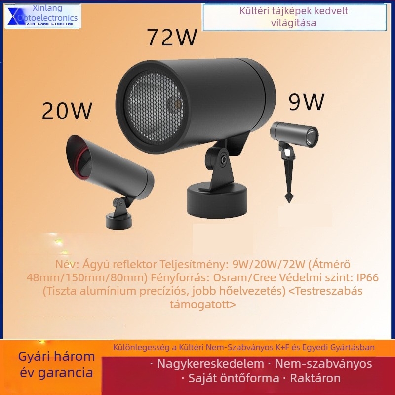 Kültéri vízálló mérnöki stílusú hengeres RGB 9W/20W/72W, kompakt méretű, nagy teljesítményű