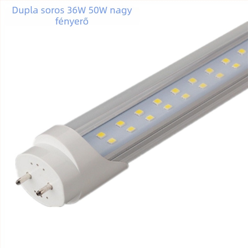 Kétsoros LED T8 lámpa, 36W, integrált 50W magas fényerejű mérnöki világítás, 110-220V