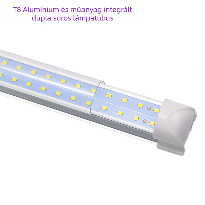 Kétsoros LED T8 lámpa, 36W, integrált 50W magas fényerejű mérnöki világítás, 110-220V