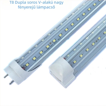 LED T8 kétsoros V-alakú cső reklámk boxokhoz, 36W, 85–265V, 1.2 m, alumínium ház, 180° fénysugár